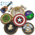 High quality personalized metal stamping 3d guitar shaped soft enamel custom navy chief challenge coin for souvenir